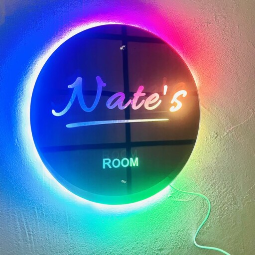 Generic Custom Personalized Name Mirror LED Light front view