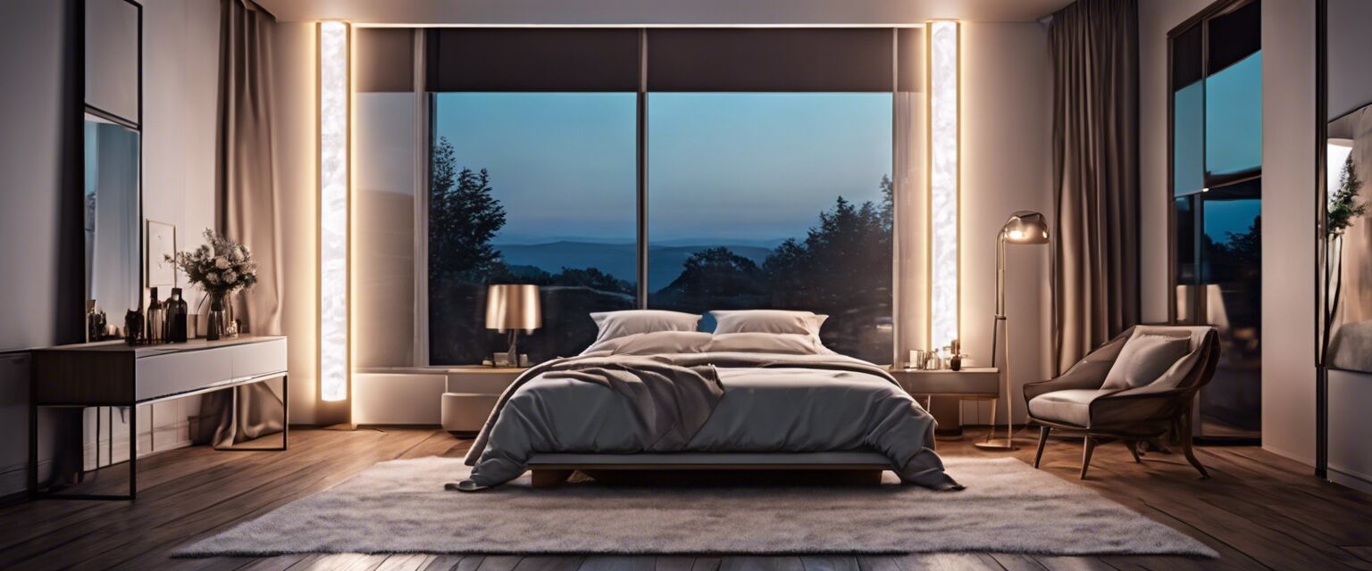 LED mirror in a chic bedroom