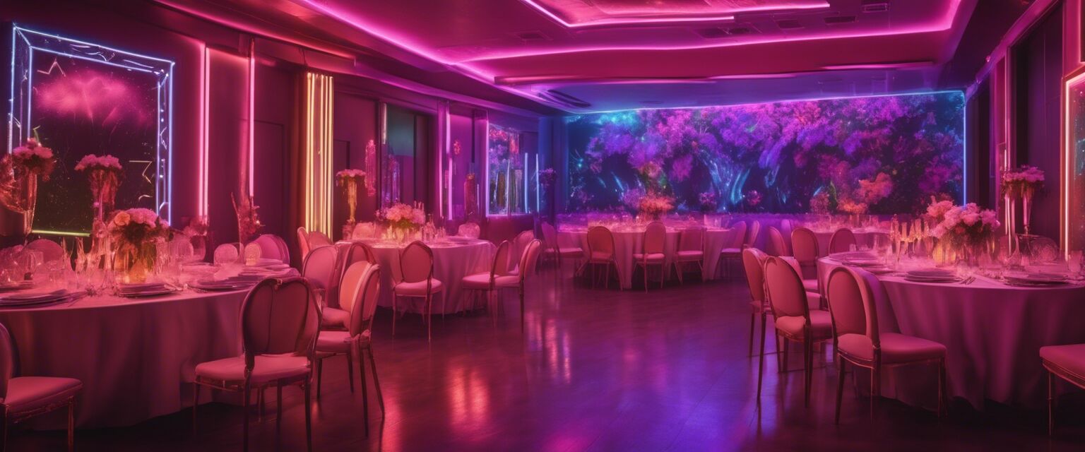 Party space with mood lighting